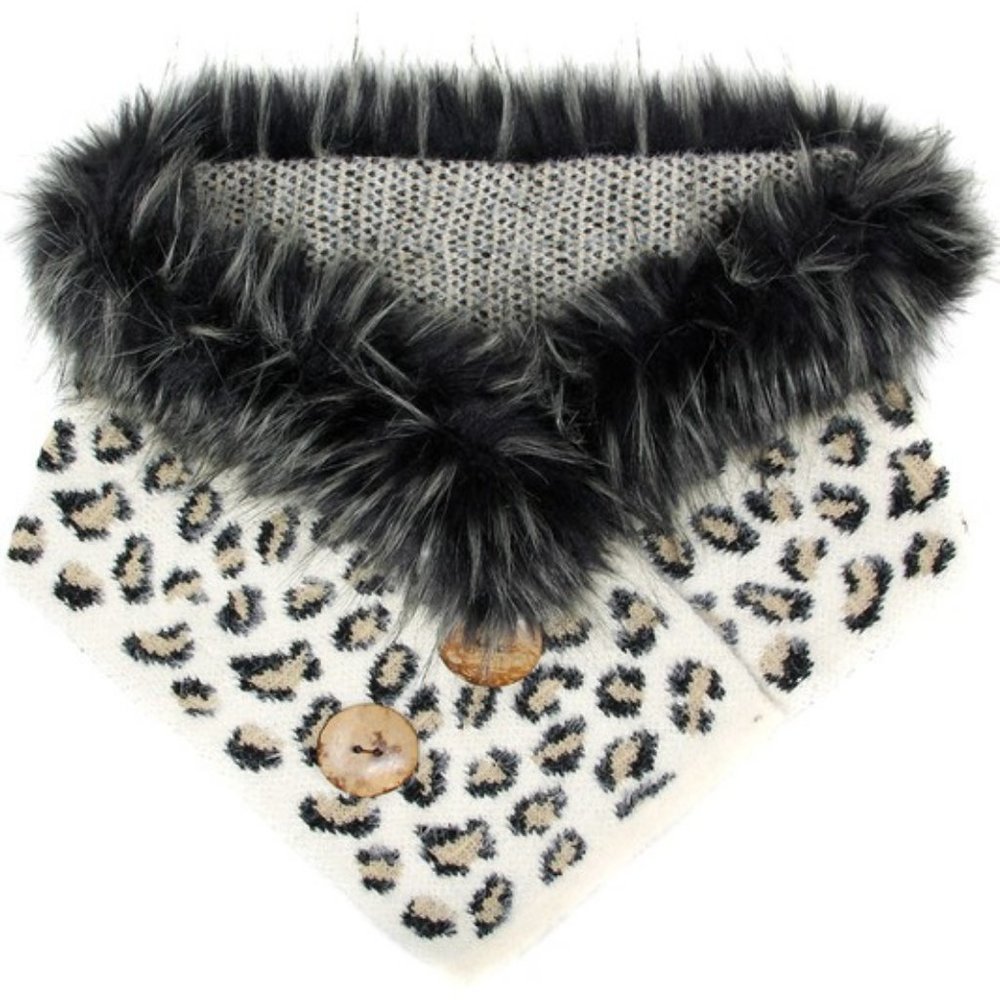 Leopard Faux Fur Scarf - Picture 6 of 6